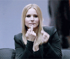 Kirsten Bell Middle Finger animated GIF