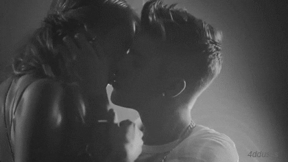 black and white kiss gif