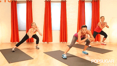 group workout class women