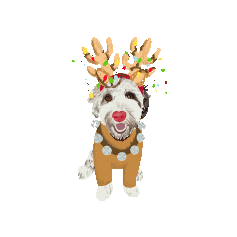 Dog Christmas Sticker by Honey Boo Designs
