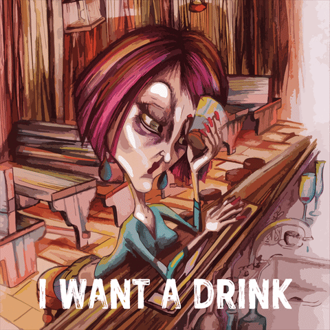 NastiSil art girl drink drunk GIF
