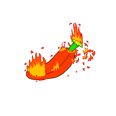Chili Pepper Burn Sticker by Steven Pascoe