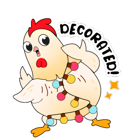 Christmas Chicken Sticker by Chew's Egg