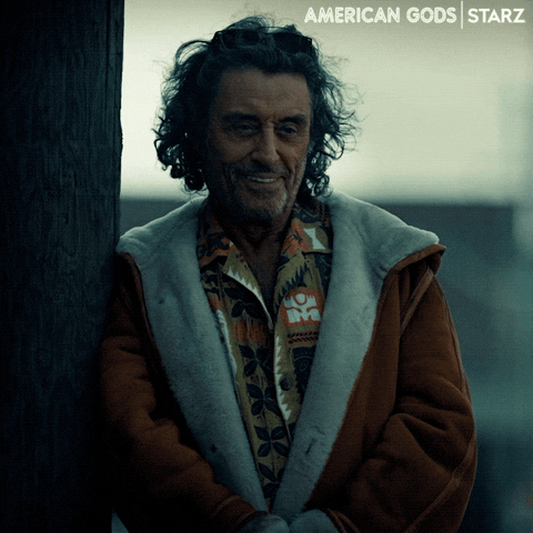 Amused Ian Mcshane GIF by American Gods