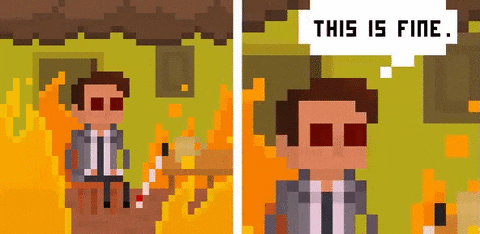 Fire Pixel Art Flames This Is Fine Engulfed In Flames