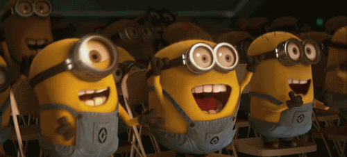 minions screaming and celebrating