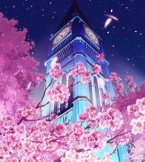 Cherry Blossom Anime High School Background Gambarku