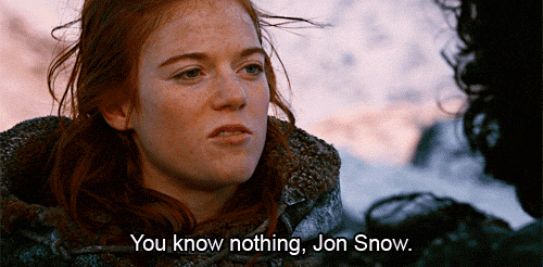 Resultado de imagem para you know nothing gif