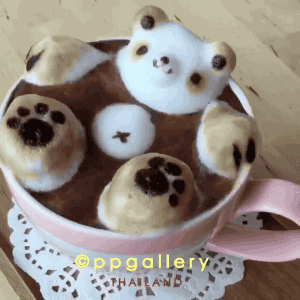 panda bear cappuccino GIF