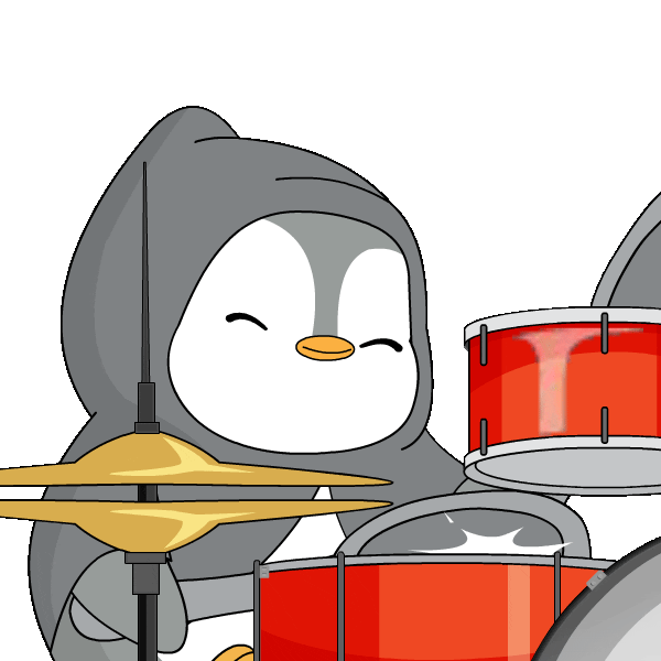 Playing Rock And Roll Sticker by Pudgy Penguins