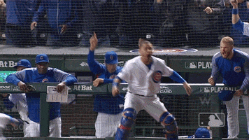 willson contreras jumping with joy GIF by MLB
