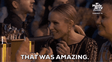 that was amazing kristen bell GIF by MTV Movie & TV Awards