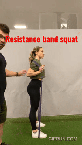 Resistance Band Squat GIF