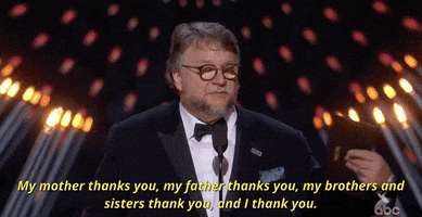guillermo del toro thank you GIF by The Academy Awards