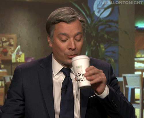 funny, wow, what, omg, coffee, drink, jimmy fallon, tonight show, why,  gross, fallontonight, how, jimmy, starbucks, spit, spit take – GIF