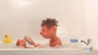 Bathing Rubber Duck GIF to relax by Super Simple