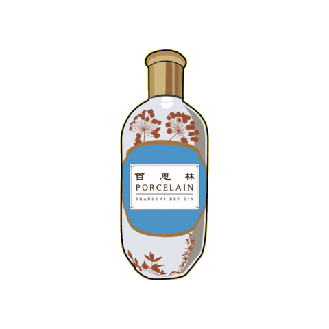 Porcelain Shanghai Dry Gin Sticker