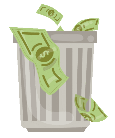 Money Trash Sticker by Refinery29 for iOS & Android | GIPHY
