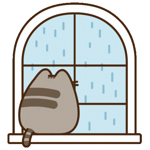 Watching Rainy Day Sticker by Pusheen