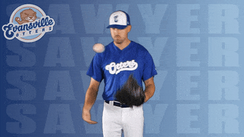 Baseball Tossing GIF by Evansville Otters