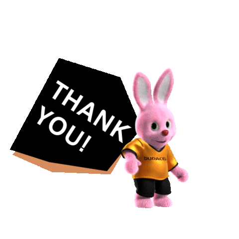 Thanks Thank You Sticker by Duracell Bunny