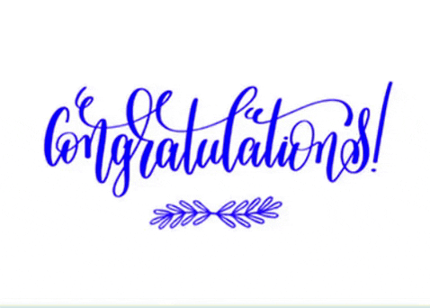 Blikající gif přání k svátku s nápisem "Congratulations!". 