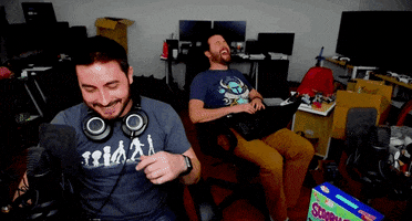 miles luna laughing GIF by Rooster Teeth