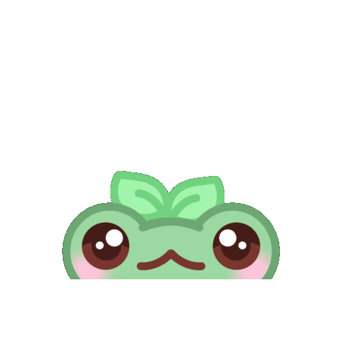 kawaii & happy green frog smiling Sticker