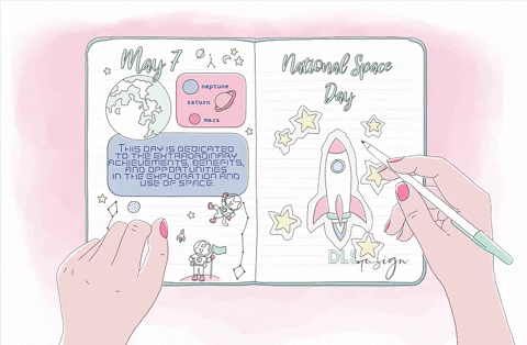 Journaling Outer Space GIF by DLS Design - Find & Share on GIPHY