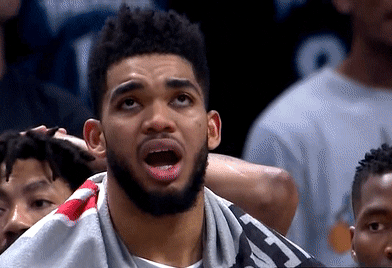 karl anthony towns wow GIF by ESPN