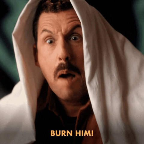 Giphy - Burn Him Adam Sandler GIF by Netflix Is a Joke
