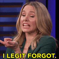 I Forgot Kristen Bell GIF by Team Coco