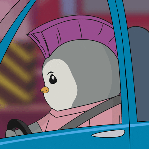 Driving Traffic Light GIF by Pudgy Penguins