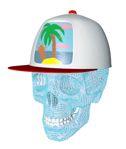 3D Skull Sticker by Clemens Reinecke