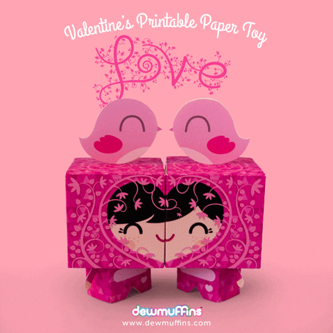 dewmuffins valentine papertoy dewmuffins GIF