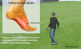 which are the ligaments that get injured in midtarsal joint sprain? GIF by ePainAssist