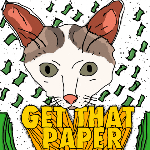cat money GIF by Percolate Galactic