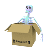 skeleton cardboard box GIF by jjjjjohn