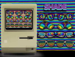 InfiniteBit sunglasses shades throwing shade rainbow art GIF