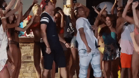 Dawin fun music video party dessert GIF