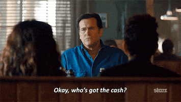 paying bruce campbell GIF by Ash vs Evil Dead
