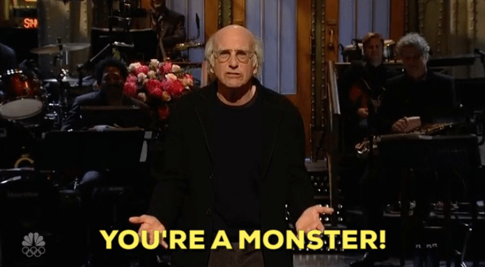 Larry David Youre A Monster GIF by Saturday Night Live - Find & Share on GIPHY