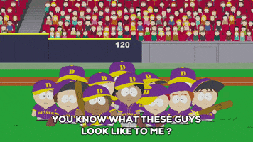 scared baseball game GIF by South Park 