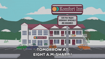 cars hotel GIF by South Park 