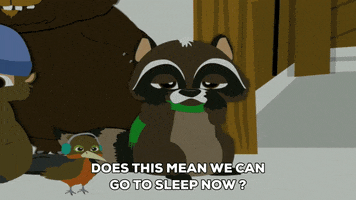 tired christmas critters GIF by South Park 