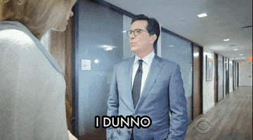 stephen colbert shrug GIF by The Late Show With Stephen Colbert