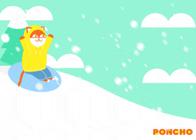 sledding snow day GIF by Poncho