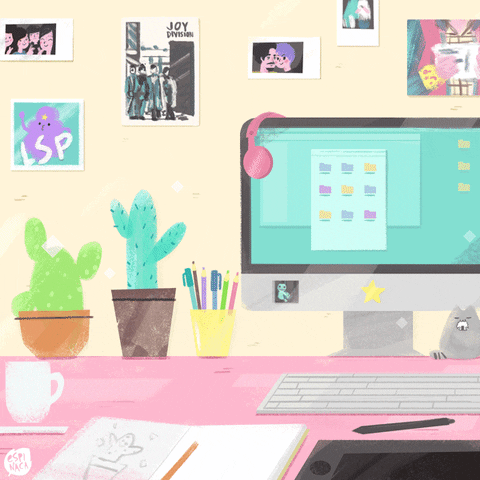 Illustration Working GIF by chica espinaca - Find & Share on GIPHY