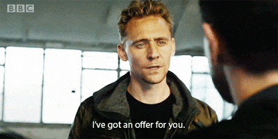tom hiddleston i just got an offer for you GIF by BBC