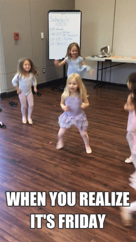 leah_matthews happy dance friday weekend GIF